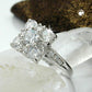 Ring 11x11mm Viereck mit weißen Zirkonias rhodiniert Ringgröße 54 - 56 - 60