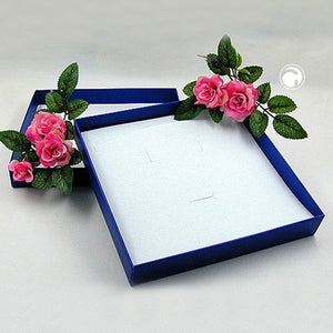 Schmuckschachtel 158x158x25mm für Collier/Schmuckset blau Kartonage
