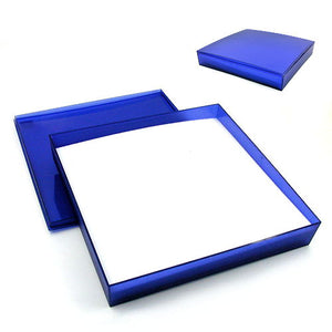Schmuckschachtel 160x160x25mm für Collier/Schmuckset blau-transparent Kunststoff