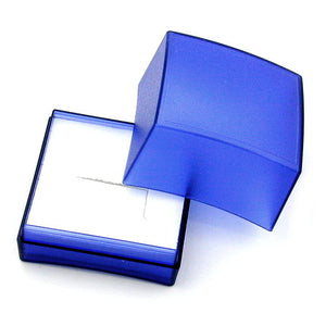 Schmuckschachtel 42x42x33mm hoch für Ring/Ohrring blau-transparent Kunststoff