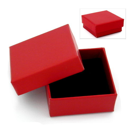 Schmuckschachtel 45x45x20mm für Kette/Ohrring rot Kartonage