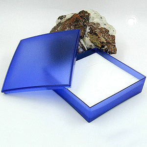 Schmuckschachtel 60x60x20mm für Kette/Ohrring blau-transparent Kunststoff