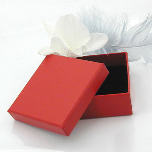 Schmuckschachtel 60x60x20mm für Kette/Ohrring rot Kartonage