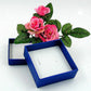 Schmuckschachtel 60x60x25mm für Kette/Ohrring blau Kartonage