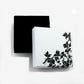 Schmuckschachtel 60x60x25mm für Kette/Ohrring schwarz-weiß Kartonage