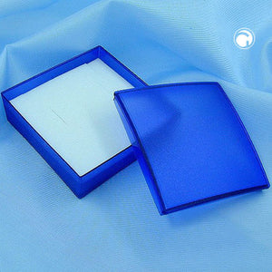 Schmuckschachtel 80x80x22mm für Armreif/Schmuckset blau-transparent Kunststoff
